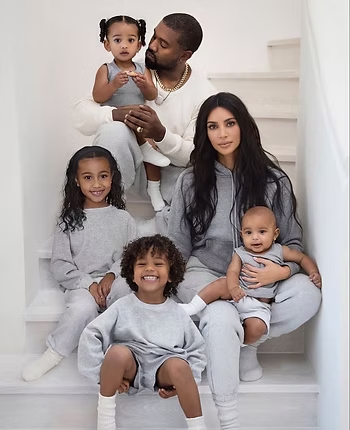 Kim Kardashian & Kanye West Family photograph