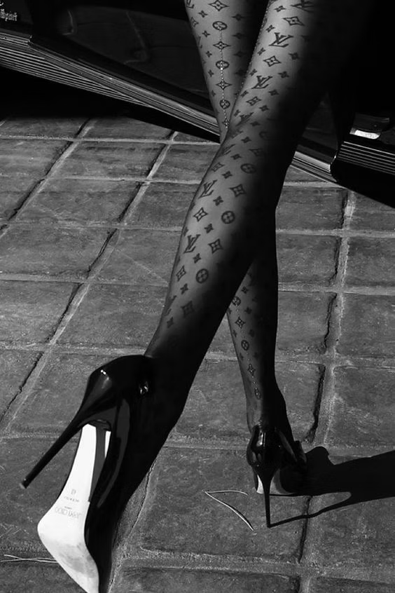 Louis Vuitton stockings and heels