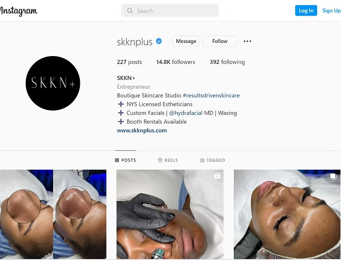 SKKN instagram page