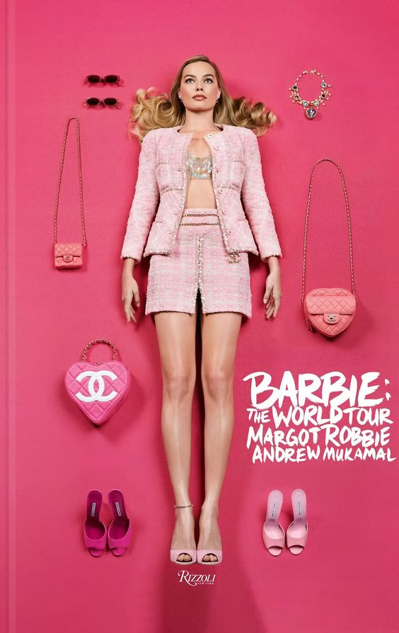 margot robbie barbie the world tour chanel double c monogram bag