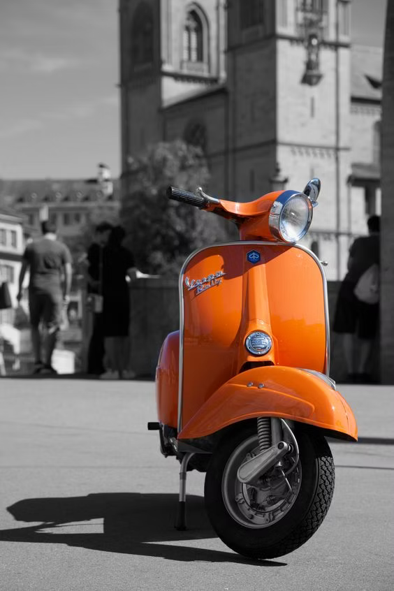 orange vespa