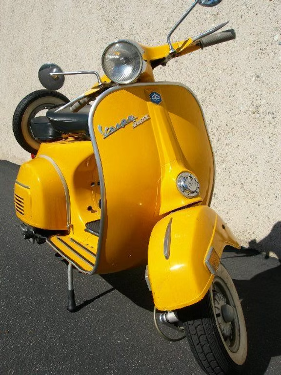 yellow vespa