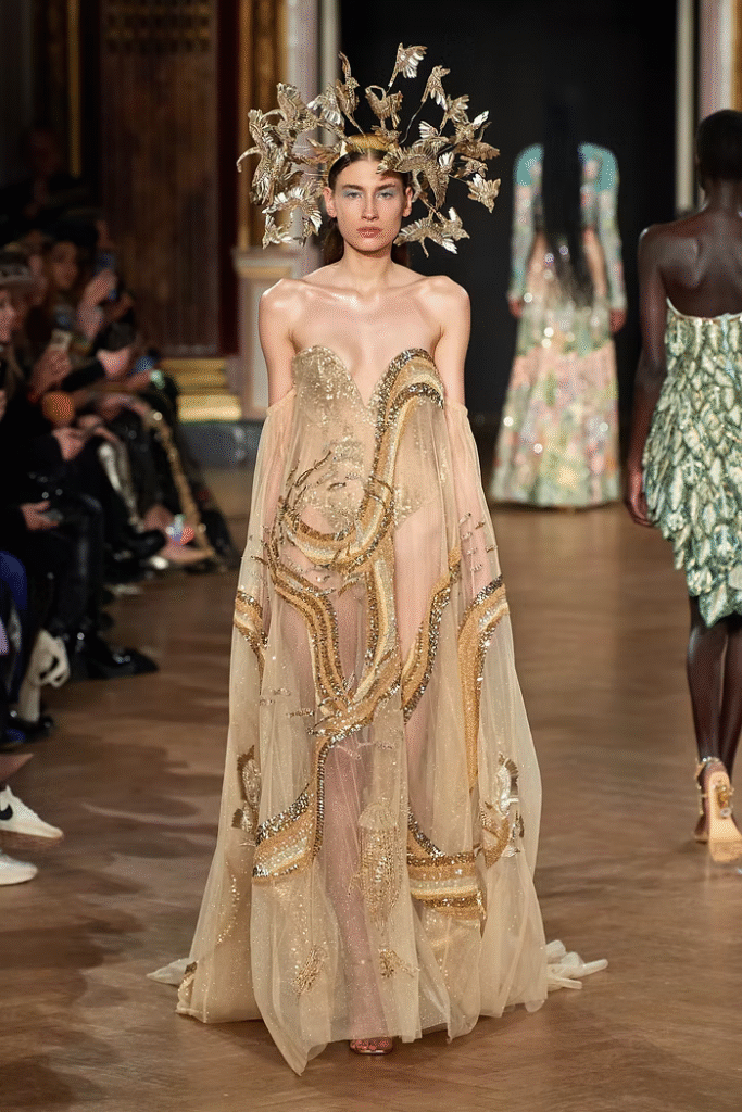 golden dress haute couture
