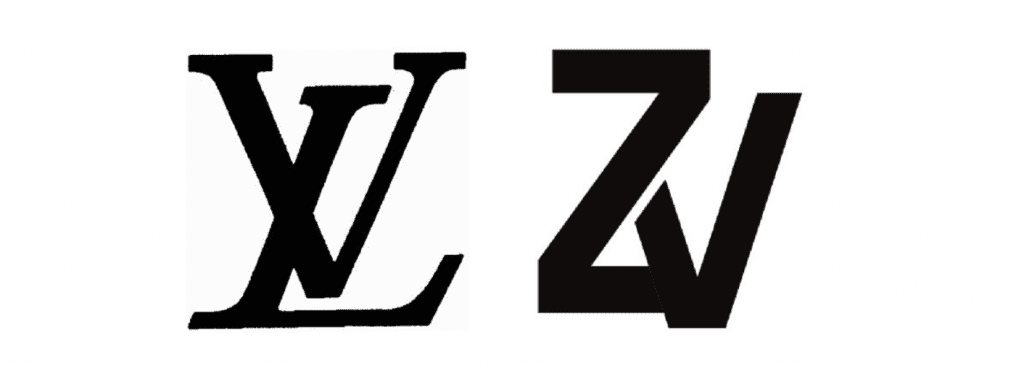 Louis Vuitton logo and Zadig & Voltaire logo