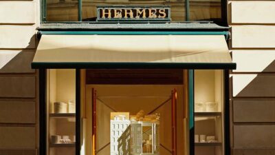 Hermès store exterior, central to the LVMH shares scandal